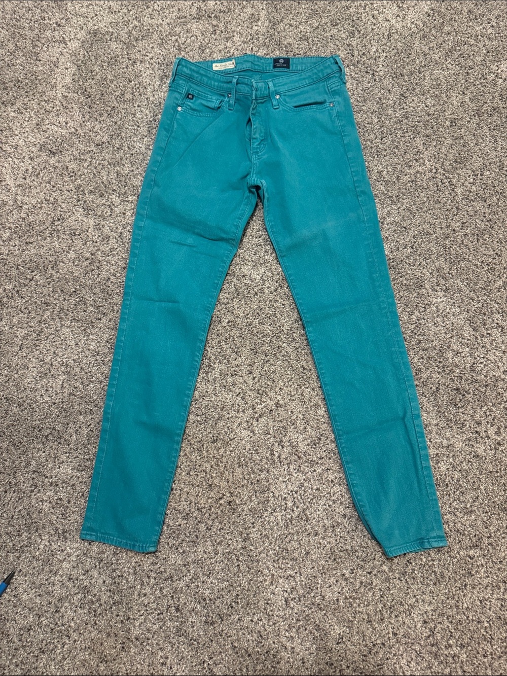 Ag Adriano Goldschmied Teal Skinny Jeans